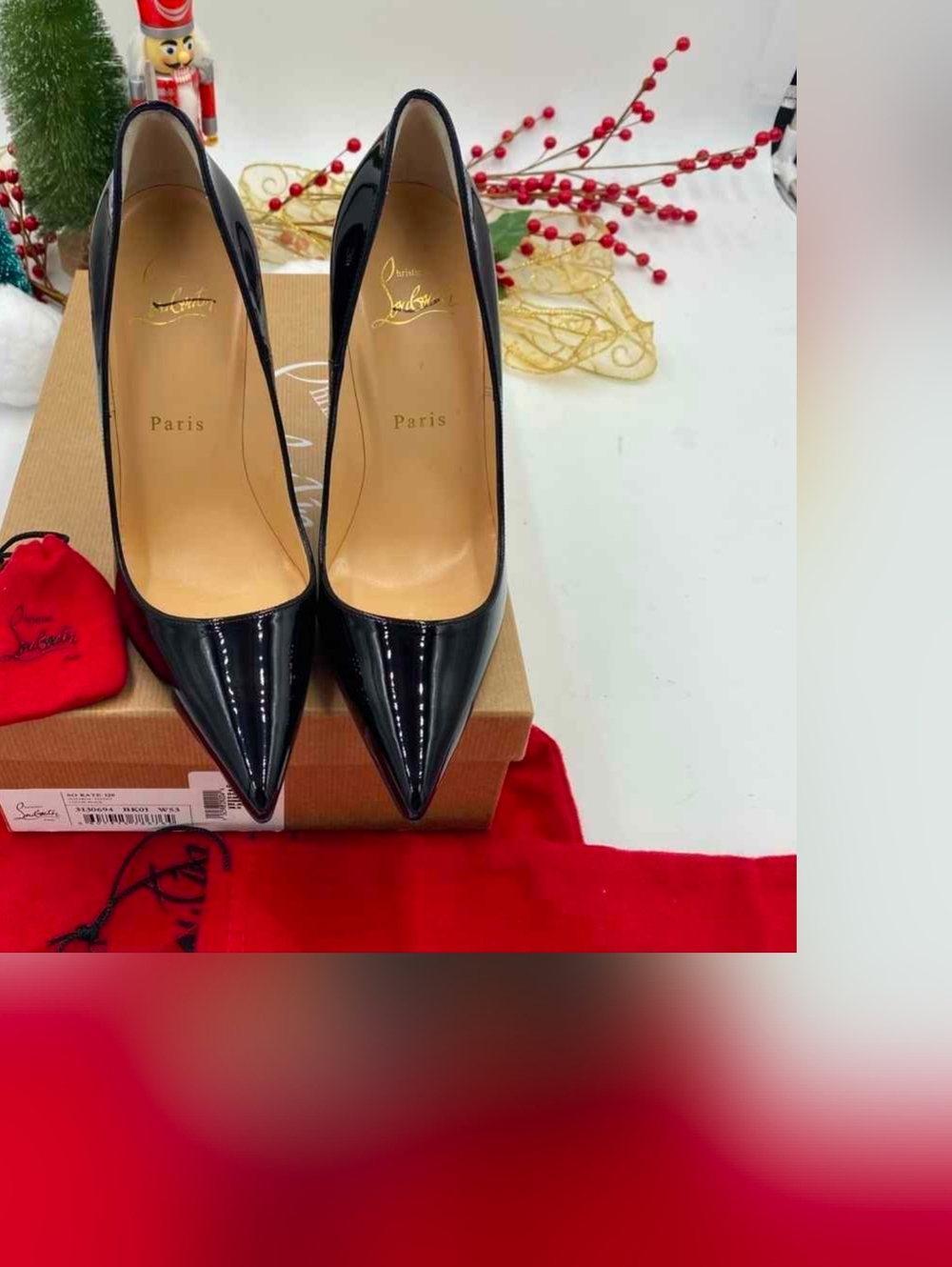 NIB Size 6.5 Christian Louboutin So Kate Black Patent Heels - Picture 2 of 5